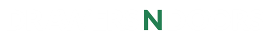 drawers n doors logo white